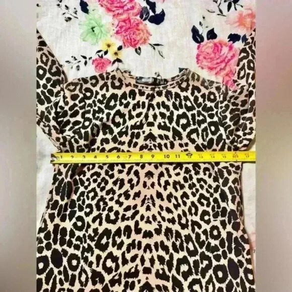 NWOT Misguided Animal Print Long Sleeve Drop Waist Dress‎ Women's Size 2 - Picture 3 of 8